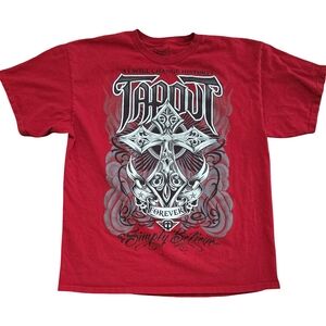 Y2k Tapout Shirt Mens XL Red All Over Print Graphic MMA Fight Cyber Goth